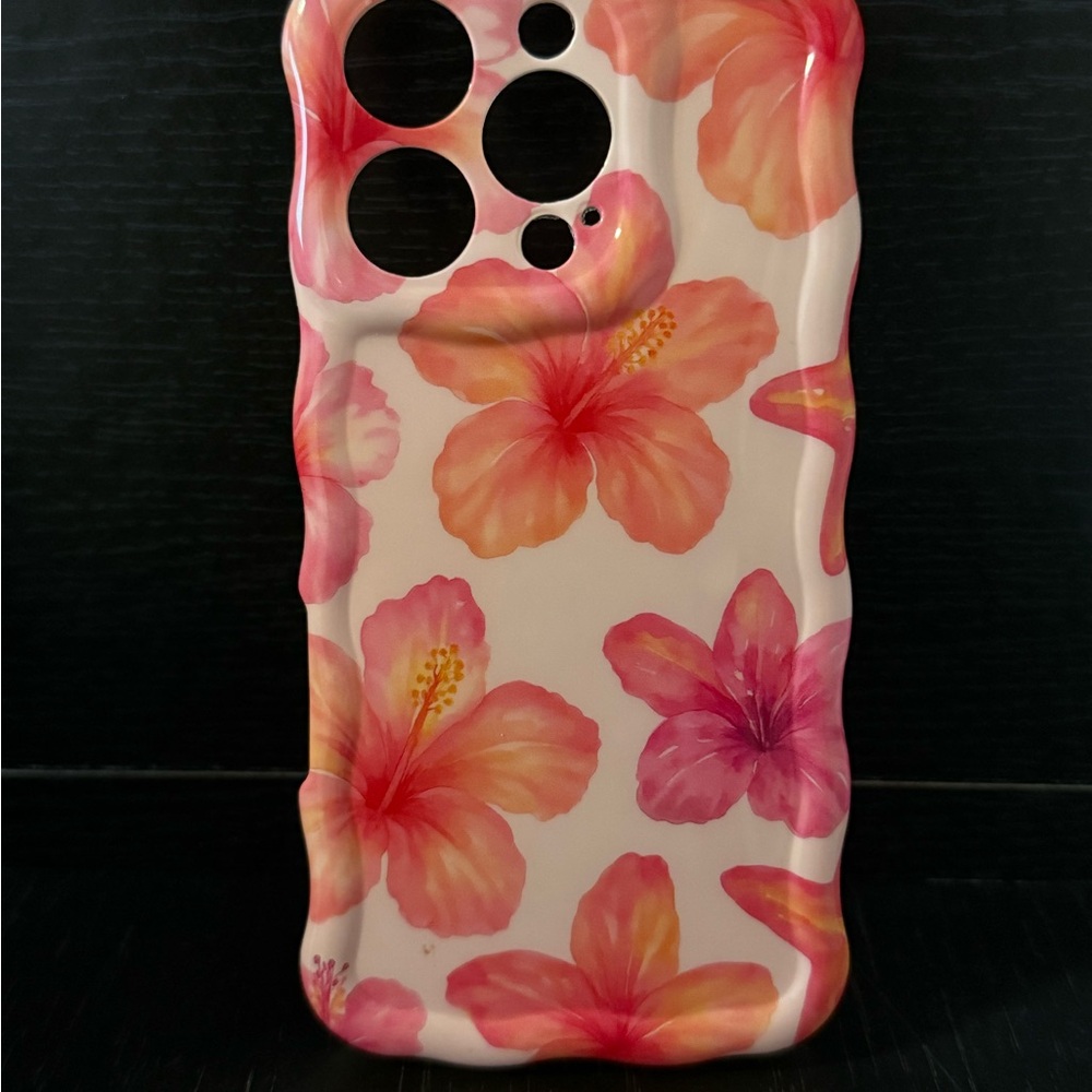 Hibiscus Floral Phone Case - Pink and Orange
